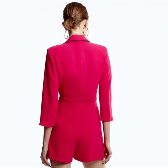 ZARA BLAZER DRESS PLAYSUIT WITH BELT HOT PINK ZARA - Picture 7 of 11